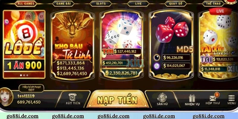 Kho game đa dạng cho người đã đăng ký tài khoản